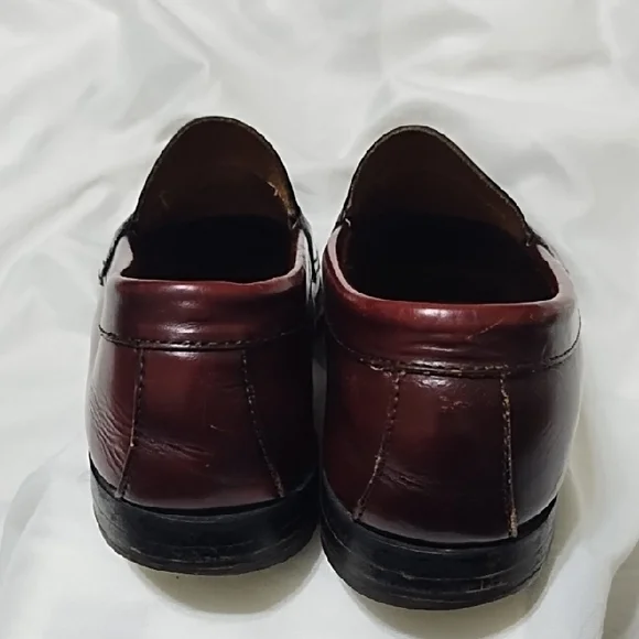 Bass Classic Weejun Burgundy Leather Penny Loafers, Men's 9D - Picture 4 of 5